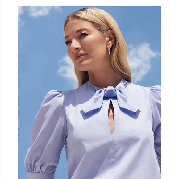 G. By goop peri tie-neck short sleeve shirt - Picture 2 of 13